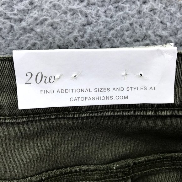CATO Est. 1946 Womens Size 20W Green High Rise Belted Straight Ankle Jeans NEW - Picture 7 of 16
